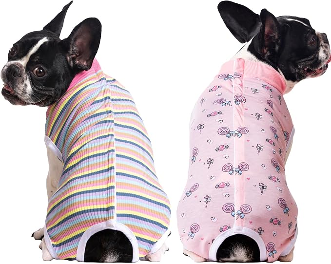 2 Packs Pet Dog Recovery Onesie Suit for Dogs Cats After Surgery,Dog Abdominal Wounds Bandages Cone E-Collar Alternative. (Navy, XS)
