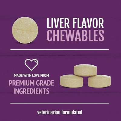 PetNC Level-1 Hip & Joint Health Supplement for Younger Dogs, 60 Chewable Tablets, 500mg Glucosamine, 100mg Chondroitin, 10mg MSM & 1mg Hyaluronic Acid, Vitamin C & Manganese, Liver Flavor
