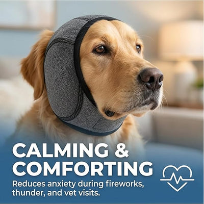 Zenpup Noise Cancelling Ear Wrap, Dog No Shake Ear Muffs Noise Protection Firework Thunder Vacuum, Comfortable Quiet Dogs Calming Hoodie, Adjustable for Grooming Bathing & Swimming (Rosered, Medium)