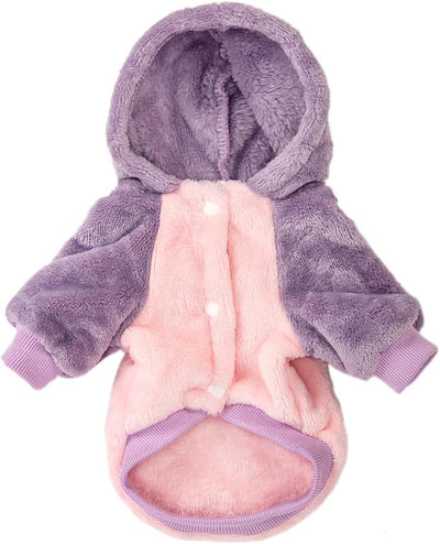 FabriCastle Dog Hooded Sweater, Dog Clothes for XXS XS Small Dogs Girl & Cats, Soft and Warm Pet Coat, Winter Pet Jacket, Doggy Apparel Costumes, Puppy Outfits Snap On Hoodies (Pink Body, X-Small)