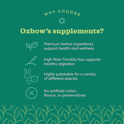 Oxbow Natural Science Joint Support,Anti Inflammatory Supplement for Rabbit & Guinea Pig,Oxbow Timothy Hay,Made with Glucosamine,Turmeric,& Yucca,Made in USA,4.2 oz Bag,(Pack of 2)
