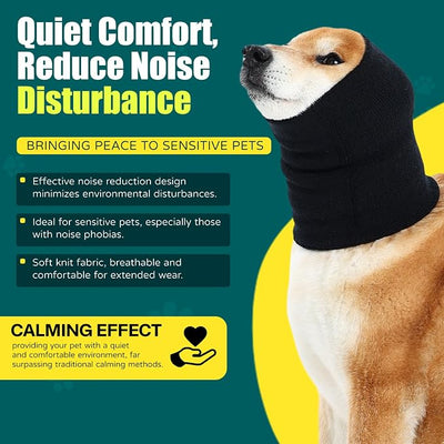Dog Calming Hoodie Quiet Head Cover Sleeves Double Layer Thickened Dog Ear Muffs Noise Protection,Dog Hematoma Ear Wrap, Dog Headband for Anxiety Relief for Bath, Thunderstorms