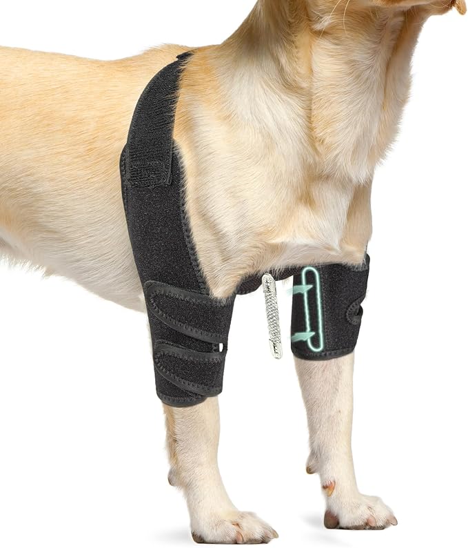 Dog Elbow Protector Brace for Canine Pads Elbow&Shoulder Support Callus, Hygroma, Dysplasia, Arthritis, Dislocation, Pressure Sores, with Metal Splints Wrap Both Left and Right Front Legs