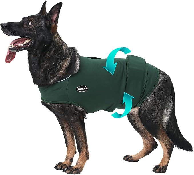 Meifsou Dog Anxiety Vest, Skin-Friendly Thunder Jacket for Dogs, Dog Calming Shirt for Thunder, Fireworks, Vet Visits and Separation - Keep Pet Calm Without Medicine & Training, Anti Anxiety for Dogs