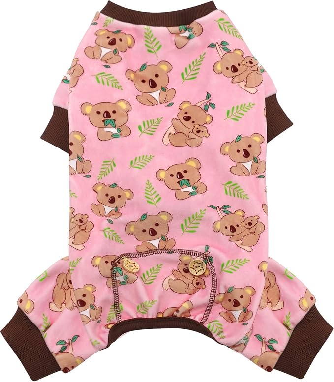 KYEESE Dog Pajamas for Small Dogs Soft Material Stretchable Dog Pjs Cat Pajama Dogs Apparel, Koala, X-Small