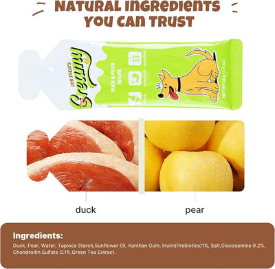 M-PETS Creamy Lickable Dog Treats, Duck Flavor, 8 Tubes Squeeze Up Soft Dog Snacks for Puppies & Seniors, Reward Training or Food Topper,Low-Calorie Grain Free Puree for Joint & Digestive Health