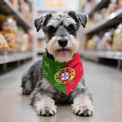 KEIAHUAN Portugal Flag Dog Triangular Scarf Breathable Pet Neckerchief for Small Medium Dogs Soft Washable Fabric, Suitable for World Cup Patriotic Events Daily Wear
