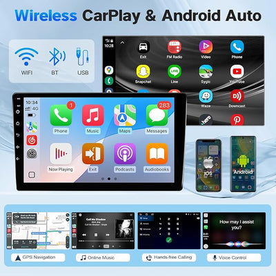 Leadfan Radio for Toyota Sienna 2004-2010 (FIT JBL. and Big Screen) Stereo Wireless Carplay Android Auto, 9” Touch Screen for Sienna Android Bluetooth/Voice Control/GPS/WiFi/Back-up Camera/SWC/FM
