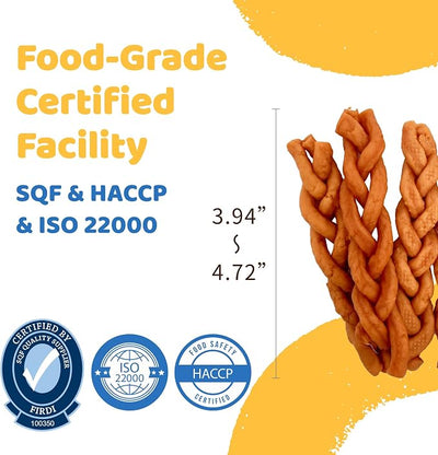 iPaw 5 Stock-Up Combo Turkey Dog Treats, SQF Certified Human Grade Dog Treat, Suitable for Training Chew, Hypoallergenic, Rawhide Alternative, Braided Stick (Oringinal Flavor), 5 Packs