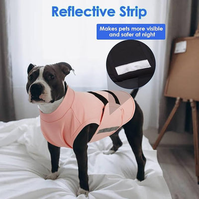 MIGOHI Breathable Dog Anxiety Calming Vest,Dog Firework Anxiety Relief Vest,Dogs Stress and Anxiety Relief Coat,Anxiety Vest for Large Dogs,XL,Pink