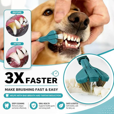 Dog Toothbrush, Finger Toothbrushes, 360 Degree Toothbrush, Triple Head Dog Toothbrushes, Double Head Toothbrush,Cleaning Brushes for Dog Cat Oral Dental Health (12 Pack)
