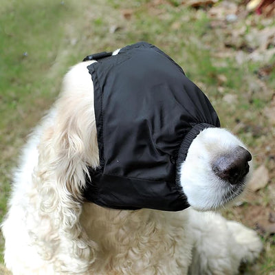 NACOCO Dog Calming Cap Eye Mask Nylon Shading Pet Anxiety Mask Muzzle for Grooming Anti Car Sickness (Black,S)