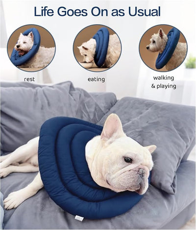 Soft Dog Cones, Recovery Dog Donut Collar After Surgery- Cone of Shame Alternative, Pet Elizabethan E-Collar Anti-Bite Lick Wound Healing Adjustable for Small Large Medium Dogs, 2XL