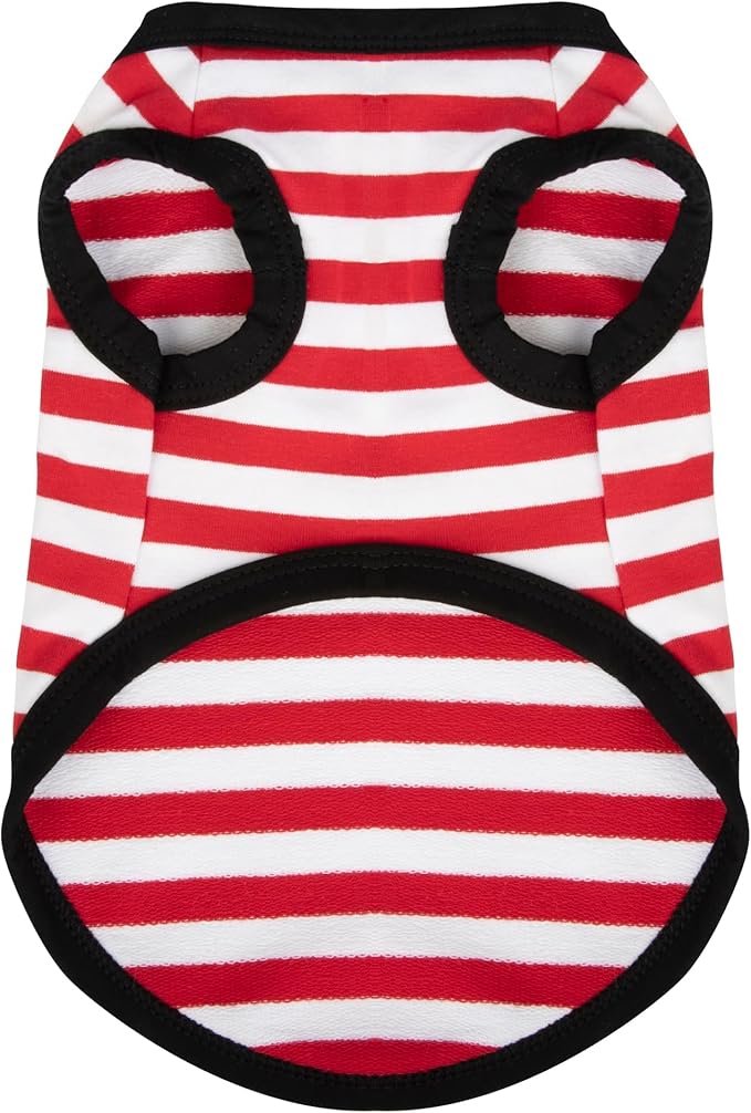 Paiaite Striped Shirt Cotton Sleeveless Tank Top for Small Medium Dogs Red XL