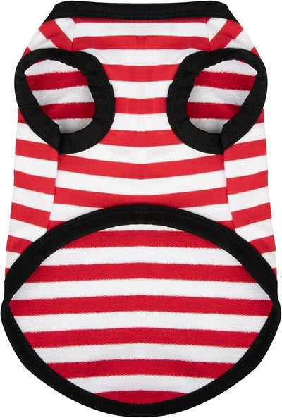 Paiaite Striped Shirt Cotton Sleeveless Tank Top for Small Medium Dogs Red XL