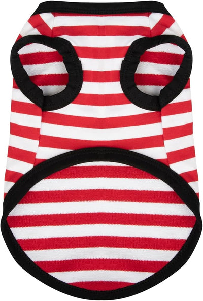 Paiaite Dog Striped Shirt Happy Color Cotton Sleeveless Puppy Shirts Breathable Pet Apparel Tank Top Colorful Puppy Sweatshirt Clothes for Small Medium Dogs Red S