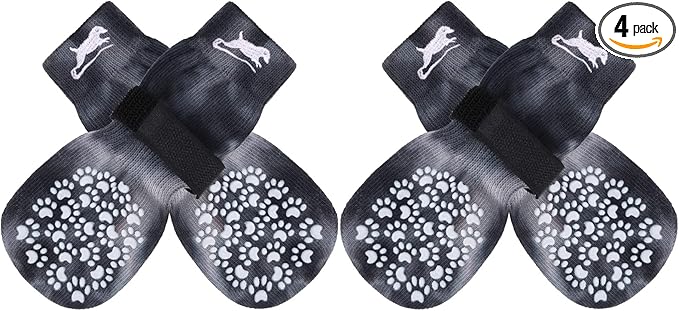 EXPAWLORER Anti Slip Dog Socks to Prevent Licking Paws, Dog Shoes for Hot Pavement, Dog Booties for Small Medium Large Senior Dogs, Traction Control Boots & Paw Protectors for Hardwood Floors