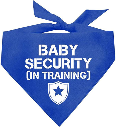 Baby Security in Training Dog Bandana | 100% Cotton Adjustable Triangle | Made in USA | New Baby | Pregnancy Announcement Photoshoot Prop | Gender Reveal | Royal One Size (223)