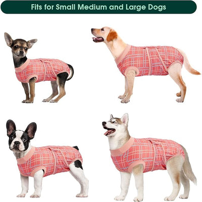 Kuoser Dog Recovery Suit for Female Male Dogs, Post-Surgery Bodysuit for Spay Neuter, Dog Onesie After Surgery, Anti-Licking Pet Surgical Recovery Suit, Pink XXL
