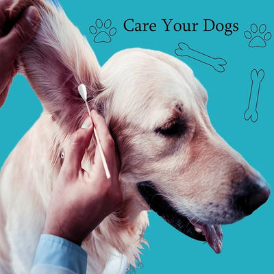 150pcs Large Cotton Swabs,6 Inch Long Large Cotton Buds with Bamboo Handle for Dogs, Specifically Designed for Dogs,Professional Big Cotton Swabs，Dogs Ears Large Cotton Swabs