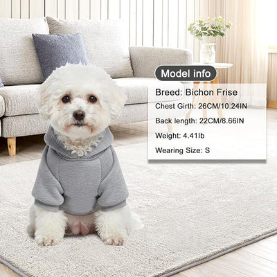 2 Pack Dog Hoodie Warm Hood Dog Sweater Cold Weather Small Dogs Sweatshirt Comfort Pet Clothes for Small Medium Dogs with Pockets Cats Chihuahua Clothes for Male Female Girl Boy Sporty Daily Wear