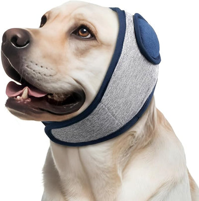 Thickened Dog Ear Muffs for Noise Cancellation–5 Sizes Adjustable Strap No Shake Ear Wrap for Anxiety Relief Fireworks Thunder Grooming Bathing & Hematoma Recovery for Small Medium Large Dogs-XXL