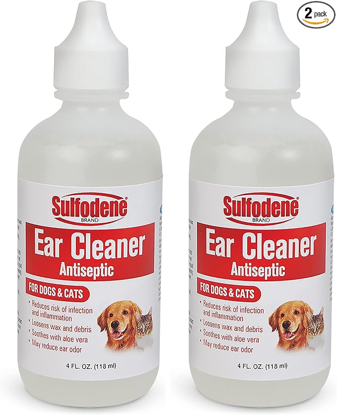 Sulfodene Ear Cleaner for Dogs & Cats 4oz (Pack of 2)