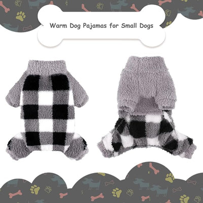 Sebaoyu Turtleneck Dog Pajamas for Small Dogs, Fleece Dog Sweater, Winter Cute Tiny Clothes Outfit Puppy Clothes Pet Jumpsuits Chihuahua Yorkie Cat Clothing,Grey,Small