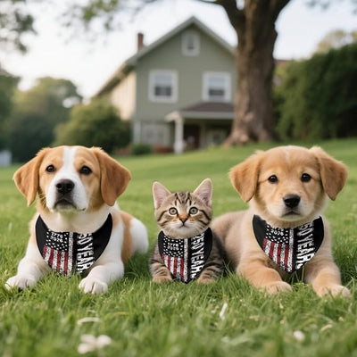 KEIAHUAN 4th of July Dog Bandana 250 Years Anniversary Pet Scarf for Boy and Girl Adjustable Dog Breed Bib Patriotic Scarf Handkerchief Square Dog Kerchief for Small Medium Large Dogs