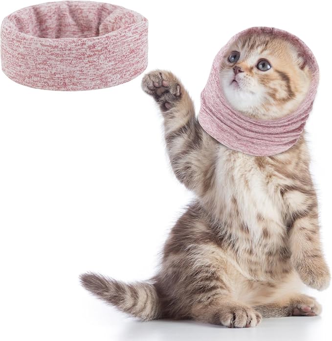 Quiet Ears for Dogs & Cats - Ear Muffs for Anxiety Relief & Noise Protection, Pink Snood