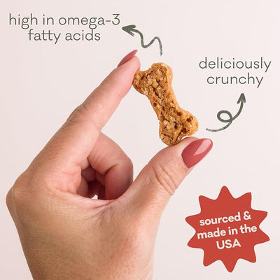 Polkadog Salmon Says Bone Shaped Dog Treats - Wild-Caught Salmon, Crunchy, All Natural, Limited Ingredient, Lean Protein & Omega-3 Rich Snacks for Dogs, Great for All Breeds, Made in USA - 7oz