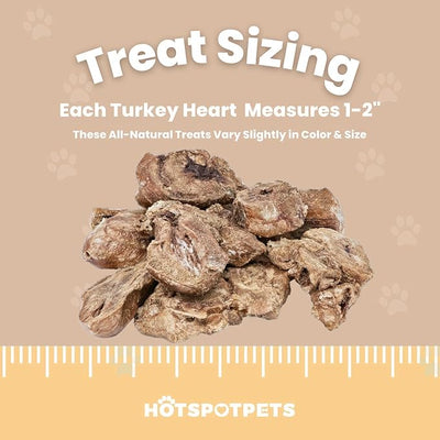hotspot pets Freeze Dried Turkey Hearts Treats for Cats & Dogs - Made in USA, 1lb Big Bag, Single Ingredient All Natural Grain-Free Turkey Heart - Great for Training, as a Topper or Snack