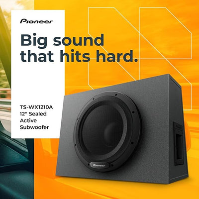 Pioneer TS-WX1210A 12” Subwoofer – 1300W Max, Built-in Amp for Easy Bass Upgrade, Enclosure Included, Amp Included, High-Level Input, Works with Most Factory or aftermarket radios