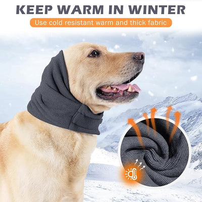 Dog Ear Cover, Comfort Dogs Hoodie for Anxiety, Adjustable Ear Wraps Muffs for Noise Protection, Grey S