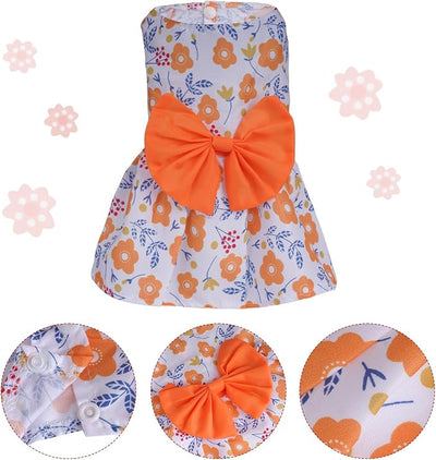 choyaxo Floral Dog Dress Cute Dog Skirt Pet Dress Summer Pet Clothes for Puppy Small Cats