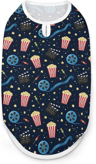 Outdoor Pet Vest for Dogs, Cinema Popcorn Movie Lightweight Breathable Sleeveless Shirt for Playing & Hiking, Small