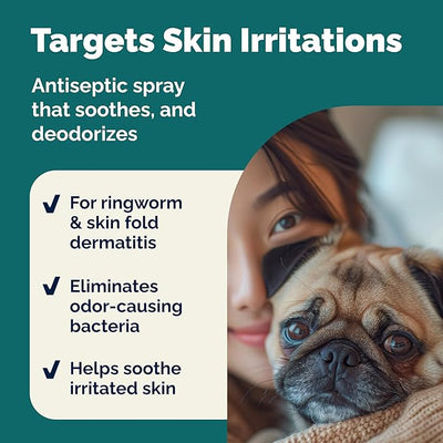 Vetnique Dermabliss Chlorhexidine Spray for Dogs and Cats with Ketoconazole, Antibacterial Antifungal for Hot Spots and Yeast, Alcohol-Free No-Sting Itch Relief, 8oz