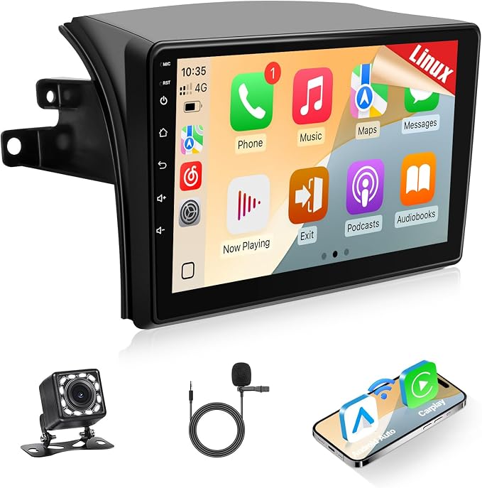 Leadfan Car Stereo for Toyota Sienna 2004 2005 2006 2007 2008 2009 2010 Linux Fast Boot Wireless CarPlay and Android Auto, 9 inch Touch Screen for Toyota Sienna Bluetooth FM 1280P Backup Camera SWC