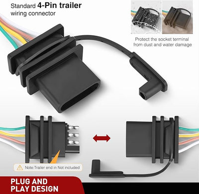 Nilight 4 Pin Trailer Wiring Harness Kit 56459 Vehicle Standard 4 Way Connector Custom for 2021 2022 2023 2024 2025 Nissan Rogue Simple Fit Tow Hitch Harness