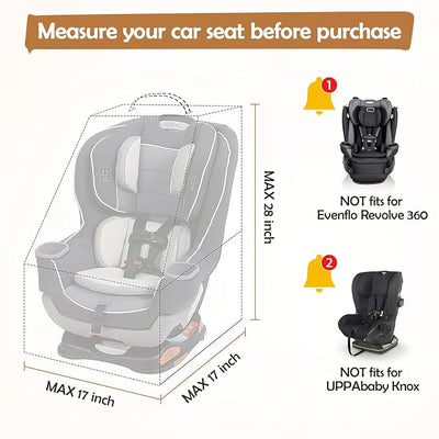 YOREPEK Padded Gate Check Car Seat Travel Bag | Foldable Carseat Cover for Airplane Travel, Car Seat Carrier for Airport, Baby Carseat Backpack for Air Travel(Grey)