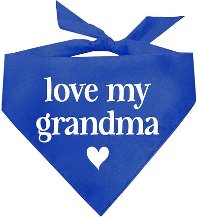 Love My Grandma Mother's Day, Valentine's Day Dog Bandana (Royal, XS 399)