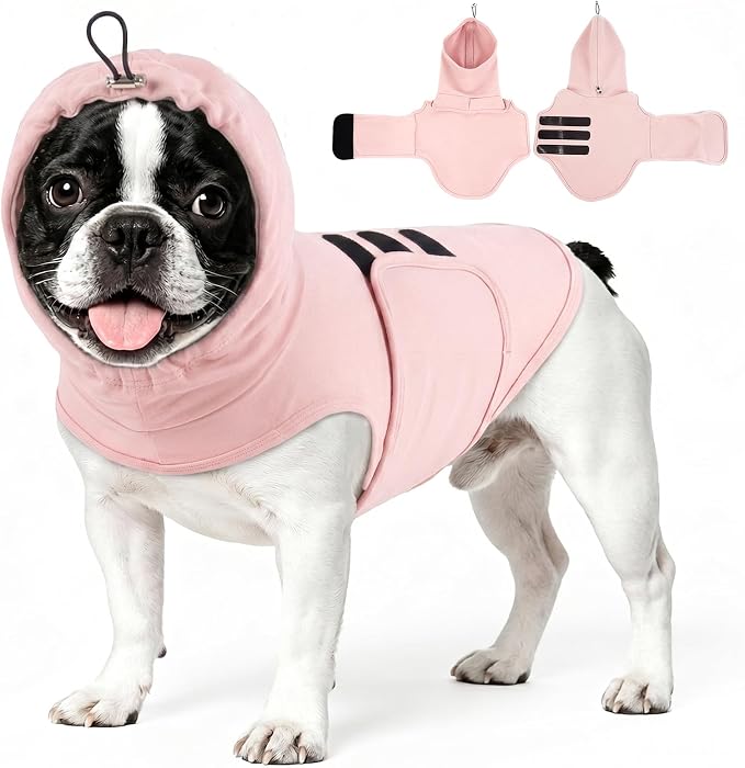 MIGOHI Dog Anxiety Vest | Calming Vest for Dogs Vet Visit,Durable Separation Anxiety Jacket for Dogs,Stress Relief Dog Anxiety Shirt Wrap to Stop Panting & Hiding,Fireworks,Lightning,Pink,M