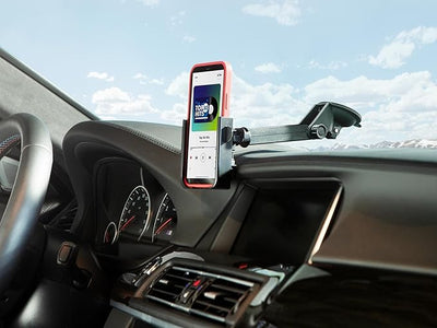 WeatherTech WindshieldFone with Extension - Universal Windshield-Mounted Car Phone Holder - Turquoise Billet Knobs