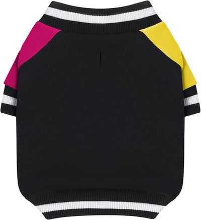 Cute Dog Sweater - Stretchy Dog Pullover Sweatshirt,Soft and Warm Winter Clothes for Boy & Girl Dogs,Suitable for Puppies & Adult Dogs (Black+Yellow+Purple, Small)