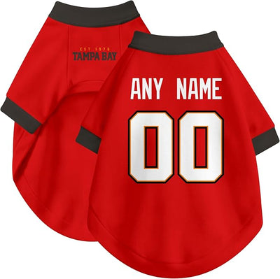 Tampa Bay Dog Clothes Jersey Style Personalized Pet T Shirt with Custom Name Number for Small Medium Large Dogs