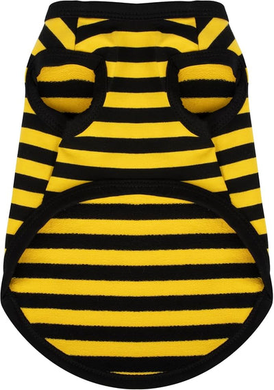 Paiaite Striped Dog Shirt Happy Color Cotton Sleeveless Puppy Shirts Breathable Pet Apparel Tank Top Colorful Puppy Sweatshirt Clothes for Small Medium Dogs Yellow XXS