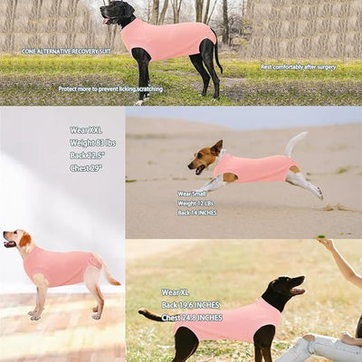 Recovery Suit for Dogs,Dog Cone Alternative Zipper Surgery Suit Female Spay,Soft Dog Surgery Suit for Anti Licking,Breathable Surgical Suit for Dogs Female Spay