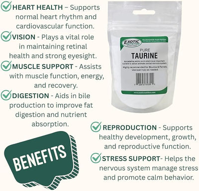 Taurine Powder | Food Topper for Heart, Vision & Daily Wellness | Amino Acid Supplement for Small & Large Pets