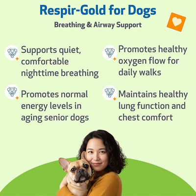 Pet Wellbeing Respir-Gold for Dogs - NASC Certified & Vet-Formulated Liquid Lower Respiratory & Lung Supplement with Black Cumin & Boswellia for Allergic Airway & Breathing, Natural Bacon Flavor, 4 oz