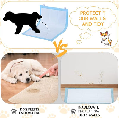 Yalikop 12 Pcs Wall Pee Pad Holder Dog Potty Training Pad Sticky Wall Clip Transparent Adhesive Clips with 6 Pcs Strong Adhesive for Dog Housebreaking Supplies(White)